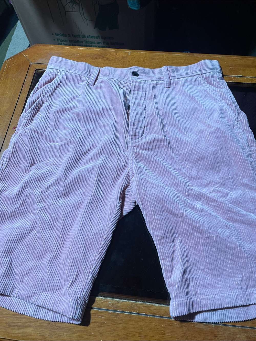 H&M Men's Light Pink Corduroy Flat Front Shorts